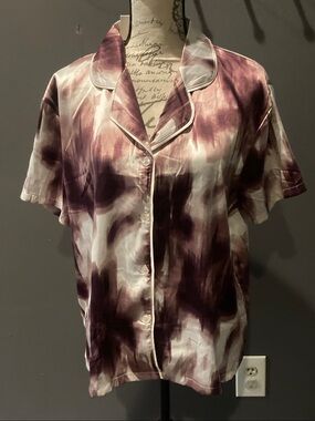 Jason Wu NWT  tie dye purple and white pajama top no flaws size large